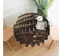 YYHHAOFA Round Decorative Tablecloth 60in Remains of the Roman Colosseum Picture for Indoor and Outdoor Use on Round Tables Like Coffee Tables, Dining Tables, and Farm Tables