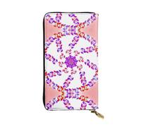 YYHHAOFA Round Flower Prints Leather Long Clutch Wallet : Comfortable, Lightweight,Fashion, Durable 7.48 x 4.13 in