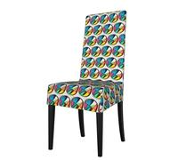 YYHHAOFA Round palette Printed dining chair cover is easy to disassemble and made of high resilience fabric that is wear-resistant