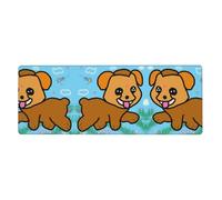 Yyhhaofa Running Cartoon Dog Printed Extra Large Mouse Pad, Computer Office Anti Slip Gaming Keyboard Thickened Version 12x31.5in