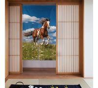 YYHHAOFA Running Horses Pattern Door curtain partition splicing privacy protection suitable for kitchen, bathroom, room 34x56in