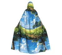 YYHHAOFA Rural wilderness Prints Halloween Adult Hooded Cloak is a super large, comfortable, and durable cloak designed for adults
