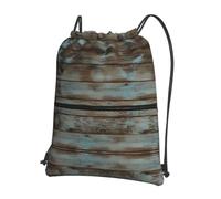YYHHAOFA Rustic Old Barn Wood Prints Drawstring Zipper Backpack - Lightweight Gym Throw Bag with Water-Resistant Fabric & Multiple Pockets for Travel & Sports