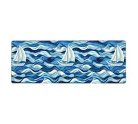 YYHHAOFA Sailing Boat On The Sea Printed Extra Large Mouse Pad, Computer Office Anti Slip Gaming Keyboard Thickened Version 12x31.5in