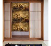 YYHHAOFA Sailing Pirate Theme Printed Curtain two Pieces Spliced 34x56in Fabric curtains, room dividers Fabric, Smooth & Not Easily Wrinkled