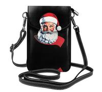 YYHHAOFA Santa Claus Fulfilling His Wish Pattern Small Leather Women'S Crossbody Flip Phone Bag, Waterproof And Durable