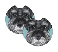 YYHHAOFA Schnauzer Blue Prints Car Cup Coasters 2-Pack - High-Grade Drink Layers: Protect Your Ride & Simplify Life!
