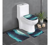 YYHHAOFA Science Fiction Stars Printed Anti slip floor mat three piece set bathroom carpet anti slip durable