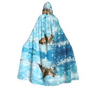 YYHHAOFA Sea Turtle Prints Hooded Cloak - Extra Large Cozy Throw for Halloween Costume & Cosplay