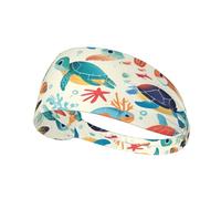 YYHHAOFA sea Turtles Pattern Sports Headband for Women Sweat Proof Bandeau Summer Elastic Band