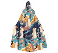YYHHAOFA Seagulls and whales Printed Halloween Adult Hooded Cloak is a super large, comfortable, and durable cloak