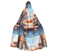 YYHHAOFA Seagulls Staying On The Boat Printing Halloween Adult Hooded Cape Cloak No Zipper, Comfortable For Costume Parties