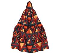 YYHHAOFA Seamless Recurrent Triangle Prints Halloween Adult Hooded Cloak is a super large, comfortable, and durable cloak designed for adults