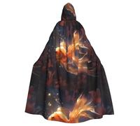 YYHHAOFA Shining goldfish Printed Adult Hooded Cloak is a super large, comfortable, and durable Halloween hooded poncho