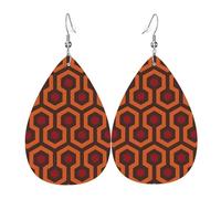 YYHHAOFA Shining Overlook Prints Teardrop Leather Earrings - Lightweight Dangles with Silver-Plated Hooks, Vivid Color & Rust-Resistant Design for Parties & Gifts