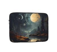 YYHHAOFA Shockproof Portable Laptop Sleeve Bag 10 inch - for Men and Women Business Travel, School, and Office Use Moon Stars and Planets Picture