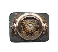 YYHHAOFA Shockproof Portable Laptop Sleeve Bag 10 inch - for Men and Women Business Travel, School, and Office Use Steampunk Clock Picture