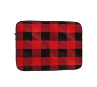YYHHAOFA Shockproof Portable Laptop Sleeve Bag 12 inch - for Men and Women Business Travel, School, and Office Use red Black Buffalo Check Plaid Pattern Picture