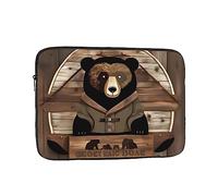 YYHHAOFA Shockproof Portable Laptop Sleeve Bag 12 inch - for Men and Women Business Travel, School, and Office Use Rustic Lodge Bear Picture