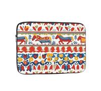 YYHHAOFA Shockproof Portable Laptop Sleeve Bag 12 inch - for Men and Women Business Travel, School, and Office Use Runner Swedish Dala Horse Folk Picture