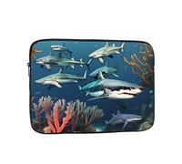 YYHHAOFA Shockproof Portable Laptop Sleeve Bag 13 inch - for Men and Women Business Travel, School, and Office Use Sharks Under The sea Picture