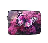 YYHHAOFA Shockproof Portable Laptop Sleeve Bag 13 inch - for Men and Women Business Travel, School, and Office Use Pink Flower Purple Butterfly Picture