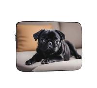 YYHHAOFA Shockproof Portable Laptop Sleeve Bag 13 inch - for Men and Women Business Travel, School, and Office Use Cute Black Pug Dog Picture
