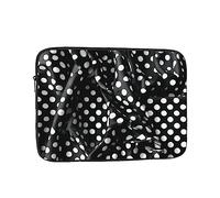 YYHHAOFA Shockproof Portable Laptop Sleeve Bag 15 inch - for Men and Women Business Travel, School, and Office Use Black and White Corrugated dots Picture