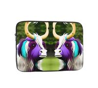 YYHHAOFA Shockproof Portable Laptop Sleeve Bag 15 inch - for Men and Women Business Travel, School, and Office Use Colorful Cow's Head Picture