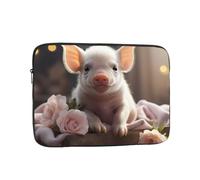 YYHHAOFA Shockproof Portable Laptop Sleeve Bag 15 inch - for Men and Women Business Travel, School, and Office Use Cute Young Pig Picture
