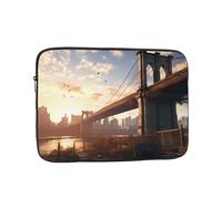 YYHHAOFA Shockproof Portable Laptop Sleeve Bag 15 inch - for Men and Women Business Travel, School, and Office Use Brooklyn Bridge Picture