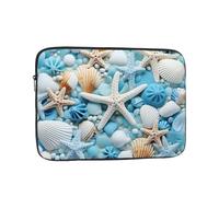 YYHHAOFA Shockproof Portable Laptop Sleeve Bag 15 inch - for Men and Women Business Travel, School, and Office Use Ocean Sea Beach Seashells Starfish Blue Picture