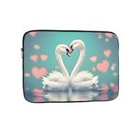 YYHHAOFA Shockproof Portable Laptop Sleeve Bag 15 inch - for Men and Women Business Travel, School, and Office Use The swan in Love Picture