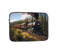 YYHHAOFA Shockproof Portable Laptop Sleeve Bag 15 inch - for Men and Women Business Travel, School, and Office Use Steam Train Picture