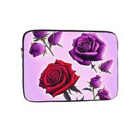 YYHHAOFA Shockproof Portable Laptop Sleeve Bag 15 inch - for Men and Women Business Travel, School, and Office Use Red and Purple Roses Picture
