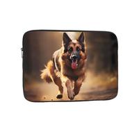 YYHHAOFA Shockproof Portable Laptop Sleeve Bag 17 inch - for Men and Women Business Travel, School, and Office Use Running German Shepherd Dog Picture