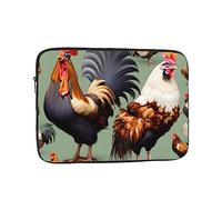 YYHHAOFA Shockproof Portable Laptop Sleeve Bag 17 inch - for Men and Women Business Travel, School, and Office Use Rooster and Chicken Picture