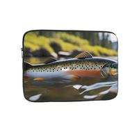 YYHHAOFA Shockproof Portable Laptop Sleeve Bag 17 inch - for Men and Women Business Travel, School, and Office Use Brook Trout Fly Fishing Picture