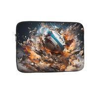 YYHHAOFA Shockproof Portable Laptop Sleeve Bag 17 inch - for Trip, Travel, Office, Daily Use - for Men and Women Rugby on Fire Pattern