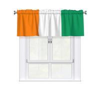 YYHHAOFA Short Curtains with Valance Rod 54x18in Flag of Cote d'Ivoire Picture for Kitchen, Bathroom, bedroom, Studio, Fits Most Standard or Decorative Curtain Rods