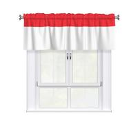 YYHHAOFA Short Curtains with Valance Rod 54x18in Indonesian flag Picture for Kitchen, Bathroom, bedroom, Studio, Fits Most Standard or Decorative Curtain Rods