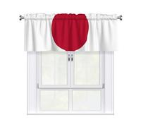 YYHHAOFA Short Curtains with Valance Rod 54x18in Japanese flag Picture for Kitchen, Bathroom, bedroom, Studio, Fits Most Standard or Decorative Curtain Rods