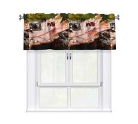 YYHHAOFA Short Curtains with Valance Rod 54x18in Little Ants On Maple Leaves Picture for Kitchen, Bathroom, bedroom, Studio, Fits Most Standard or Decorative Curtain Rods