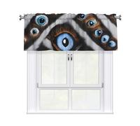 YYHHAOFA Short Curtains with Valance Rod 54x18in The evil eye looked Picture for Kitchen, Bathroom, bedroom, Studio, Fits Most Standard or Decorative Curtain Rods