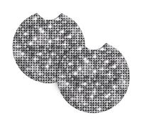 YYHHAOFA Silver Sequin Sparkle Pattern Prints Car Cup Coasters 2-Pack - Engineered Neoprene Layers: Heat, Spill & Scratch Defense