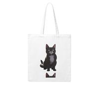 YYHHAOFA Sitting black and white cat Prints Woman Canvas Tote Bag Strong and durable for traveling, shopping, Daily One Size