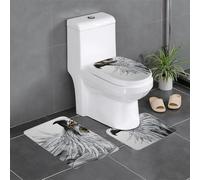 YYHHAOFA Sketching an eagle Printed Anti slip floor mat three piece set bathroom carpet anti slip durable