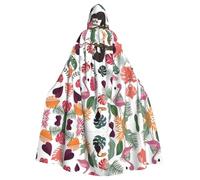 YYHHAOFA Sloth in Pink Tropical Jungle Prints Hooded Cloak - Long Polyester Throw for Cosplay & Halloween