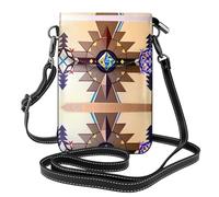 YYHHAOFA Small Cell Phone Purse 7.6x4.9in Aboriginal People Graphics Picture Leather Crossbody Flap Phone Case For Women, Perfect For Walking, Camping Black
