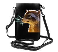 YYHHAOFA Small Cell Phone Purse 7.6x4.9in Barking Silver Fox Picture Leather Crossbody Flap Phone Case For Women, Perfect For Walking, Camping